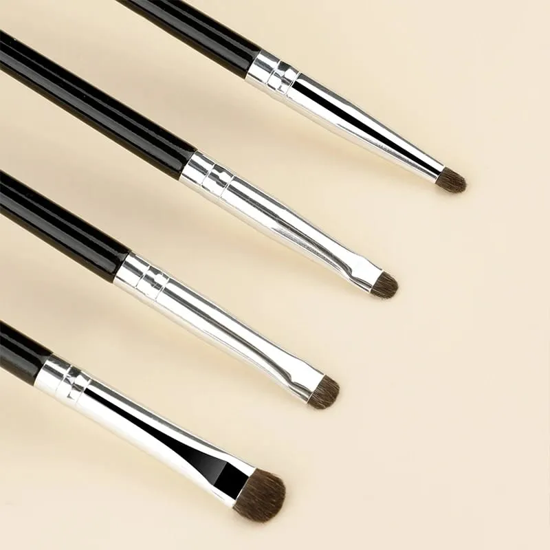 Petit pinceau de maquillage pour fard à paupières, 4 pièces, brosse de détail, poils de poney, Eyeliner, correcteur de taches fines, ensemble Portable — image 4