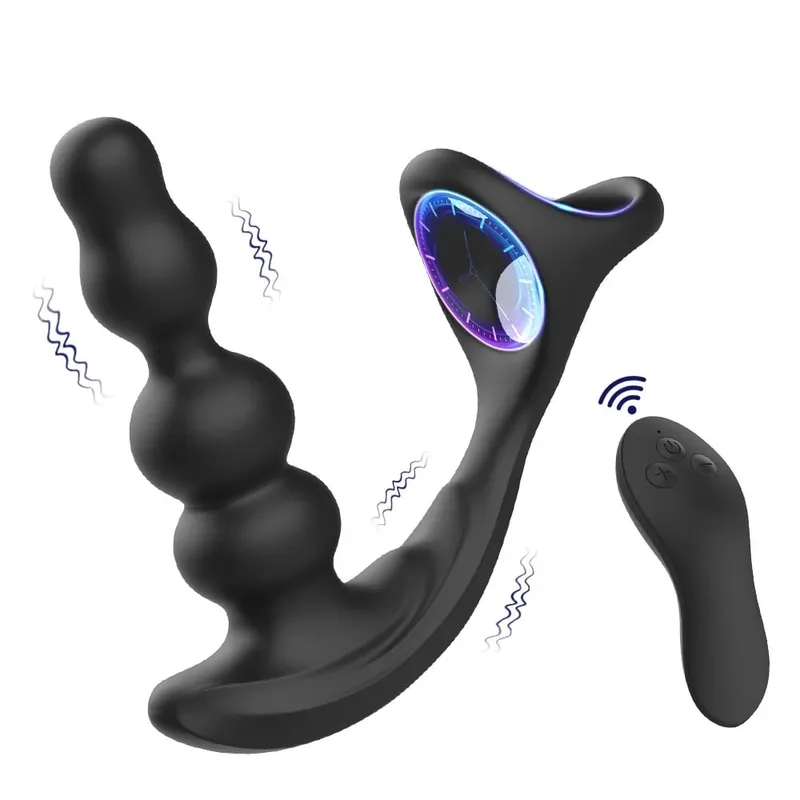 Thrusting Anal Plug Vibrator Wireless Control Prostate Massager Butt Plug Vibrating Suction Cup Dildo Adult Sex Toys for Men