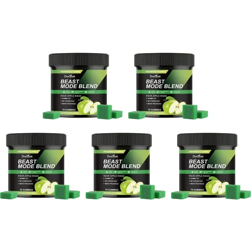 Docteat Beast Mode Blend Pre-Workout-Gummis, Energiefokus und Ausdauerunterstützung für Krafttraining und aktive Tage im Fitnessstudio, 70 Stück — image 11