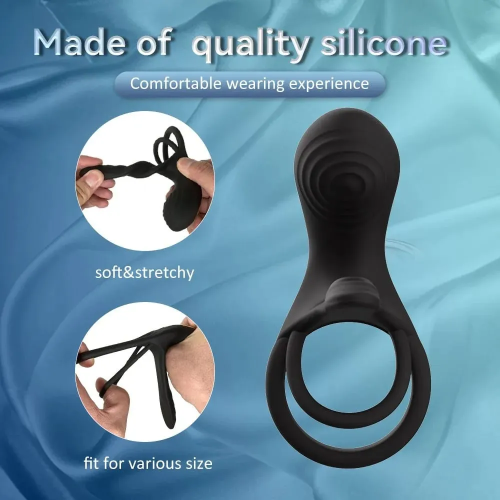 Vibrating Penis Ring Delayed Ejaculation Penis Massager Cock Ring Vibrator Adults Sex Toys for Couple Penis Enlargement Erection — image 3