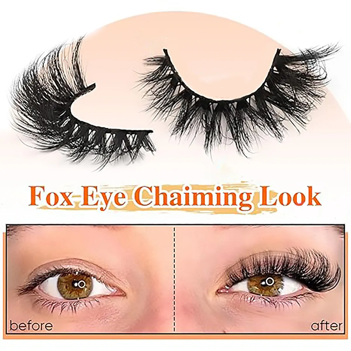 Wholesal 50Pairs Cat Eye Lashes Natural long Mixed Style Curling Fluffy Eyelashes Reusable Portable Individual Packing Faux Lash — image 6