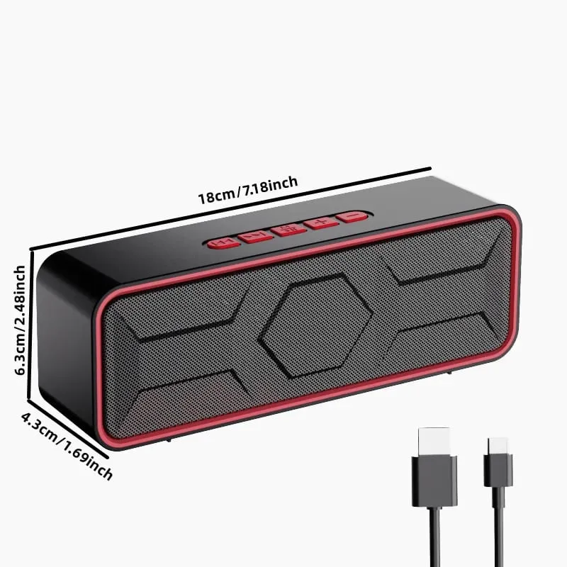 سمّاعات بلوتوث محمولة لاسلكية 10 وات سائق ثنائي ستيريو بصوت عالٍ TWS FM TF USB AUX حر اليدين BT 5.0 10H المنزل في الهواء الطلق — image 4