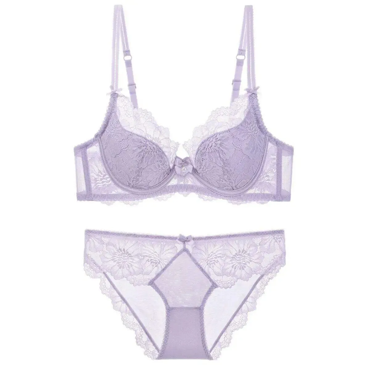 Ladies Embroidered Lace Bra Underwear Set with Soft Steel Hoop Soft and Breathable Two Piece Set Close Fitting Underwear — image 7