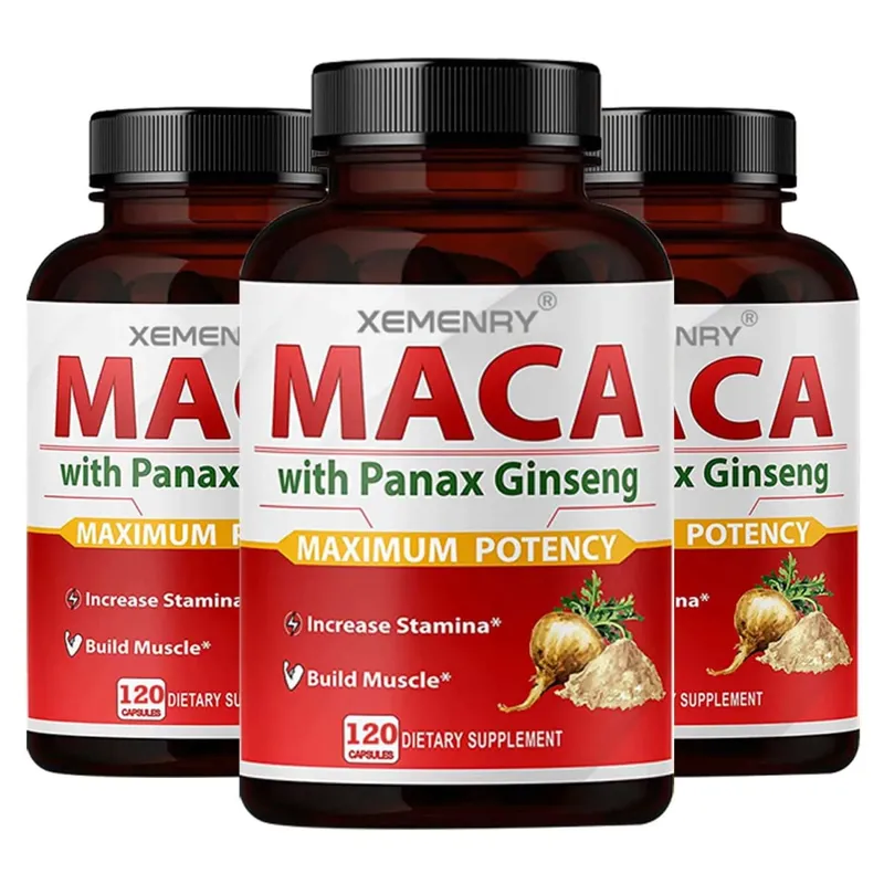 Maca Capsules - Increase Size Hardness Improve Strength Relieve Fatigue Natural Maca Ginseng