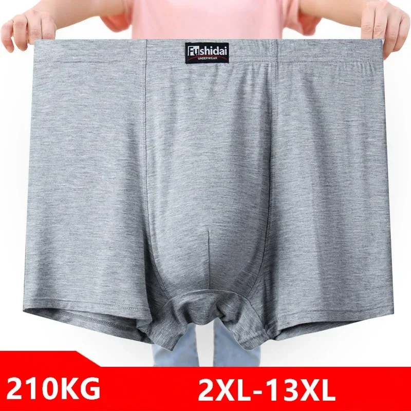 Boxershorts Mannen Modale Slipje 200KG Zacht 13XL Mannelijke Ondergoed Plus Size 12XL Jumbo Onderbroek Losse 9XL 5XL Rood Zwart grote Boxers