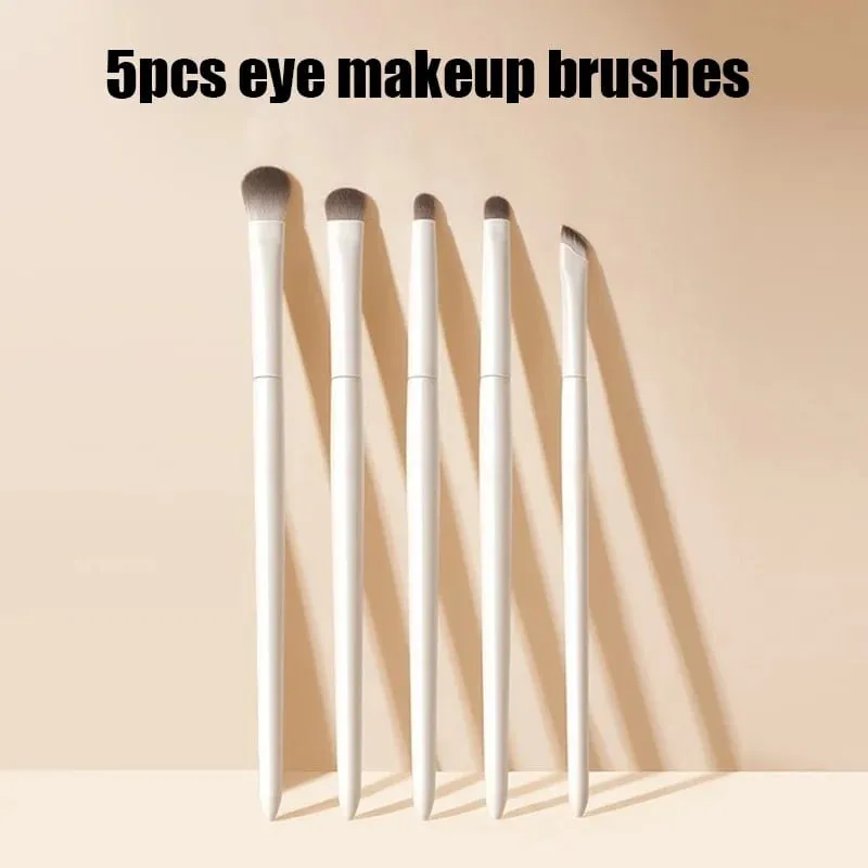 5/6/8/10pcs Natural Eye Makeup Brushes Set Detalye Eyeshadow Brush Makeup Brush White Ultra Soft Eyeshadow Eyeliner Makeup Tool — image 8