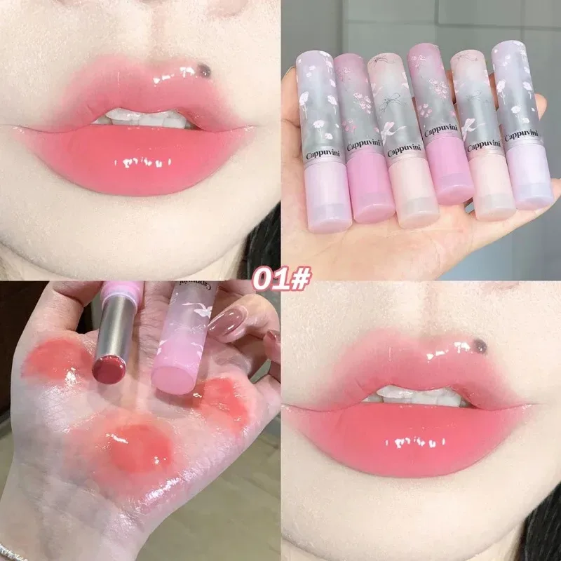 Mirror Glass Solid Lip Gloss Water Light Round Tube Lasting Moisturizing Lipstick Natural Nude Peach Tint Jelly Lip Glaze Makeup — image 11
