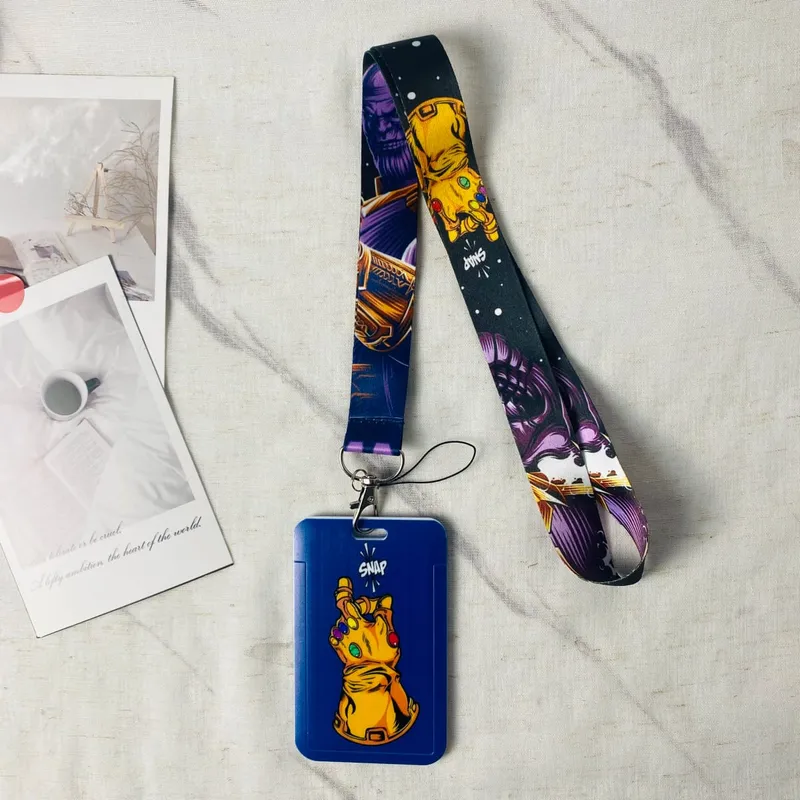 Anime Characters Card Holder Lanyard Keychain ID Credit Bus Card Cover Hang Rope Lariat Lanyard Key Rings Fans Gifts — image 7