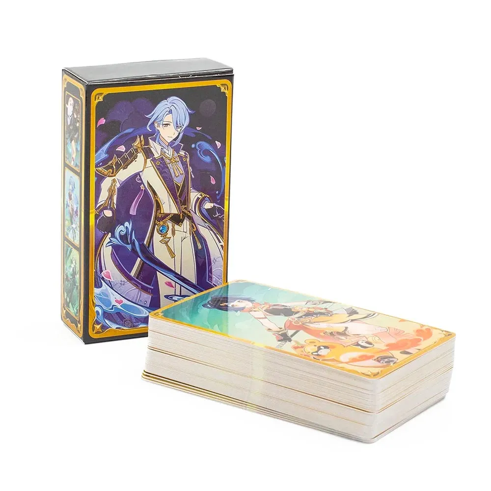 65PCS Genius Invokation TCG Set Cards Cartoon Diluc Klee Ganyu Collei Keqing Mona Noelle Character Cards Seven Summoned Saints — image 2
