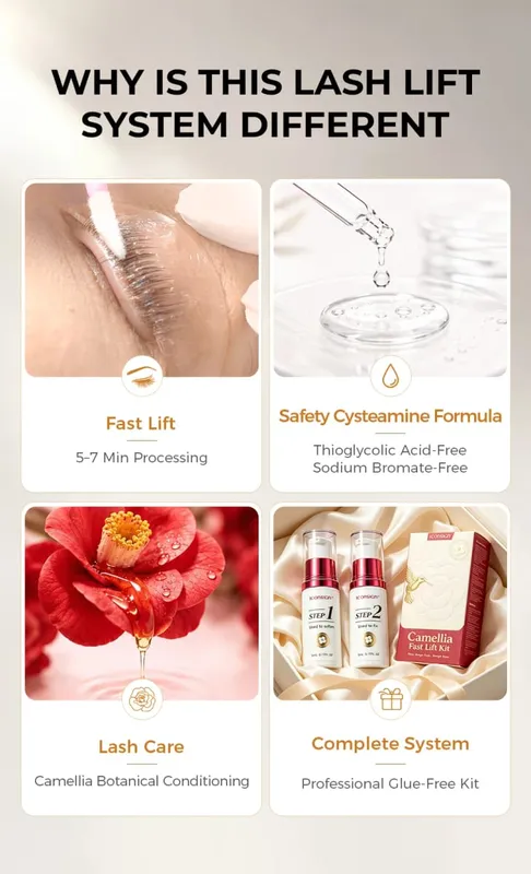 Camellia Fast Lift Set 8-Free Clean Formula Perming Makeup Cosmetics Lifting Set