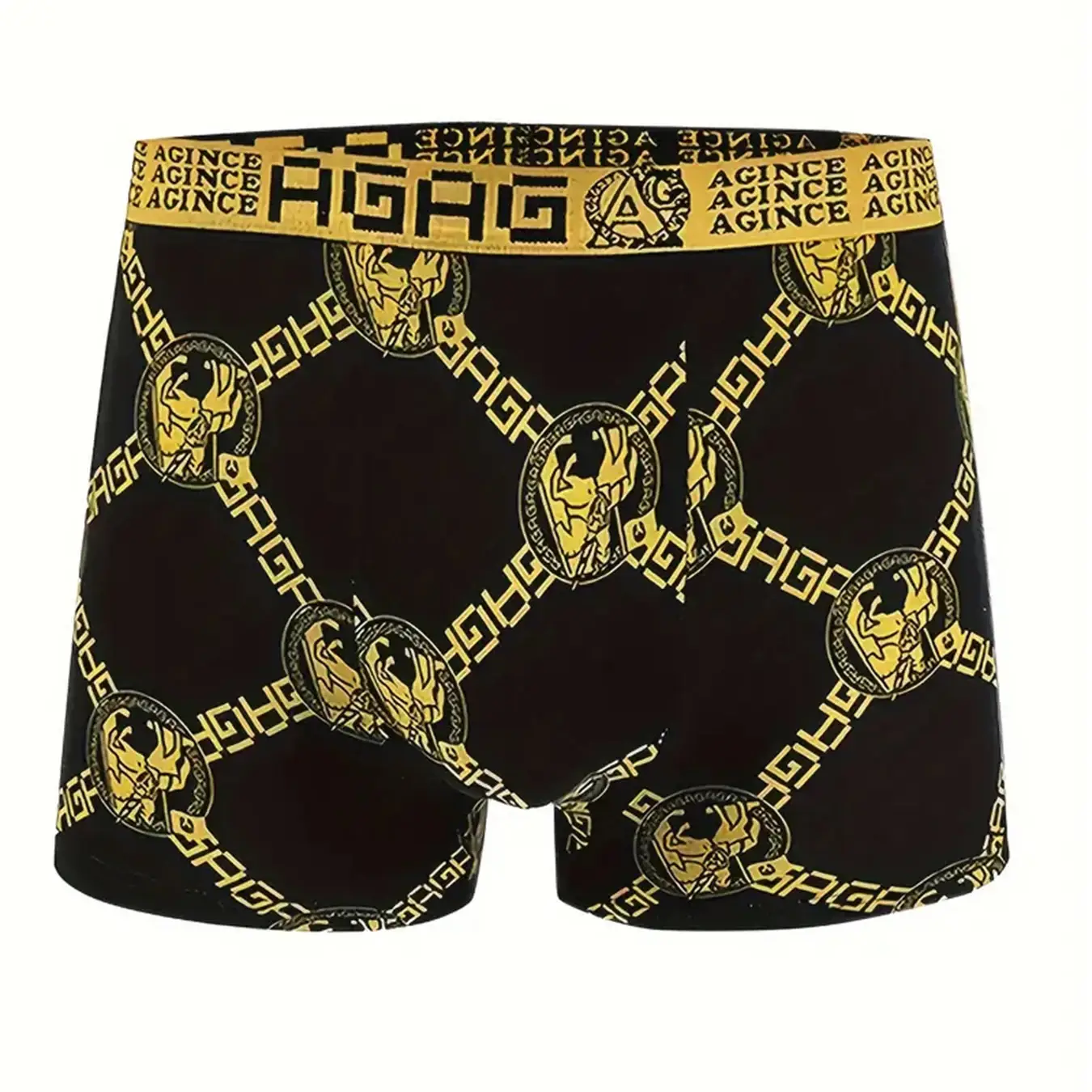 8 pcs of men's luxury chain knight printed elastic flat angle underwear - comfortable, breathable and quick drying underwear set — image 2