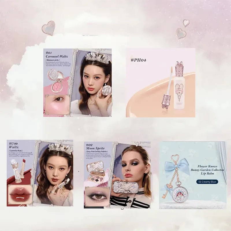 Flor sabe kit de maquiagem profissional completo conjunto de presente de maquiagem sereia anjo destaque cisne batom 5 peças conjunto — image 9