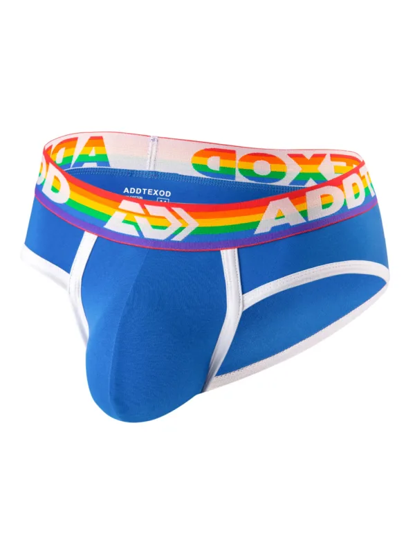 Sexy Men Underwear Rainbow Belt Multi Colored Youth Low Waist U Convex Pouch Brief Teenager Cotton Breathable Comfortable Bikini