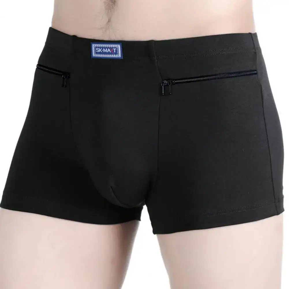 Ropa interior con bolsillos para hombre, calzoncillos bóxer antirrobo, bragas elásticas sin costuras para hombre, pantalones cortos de algodón con forma de U, calzoncillos para uso diario — image 10