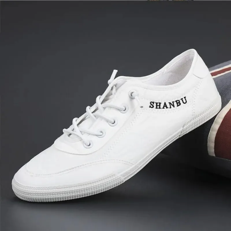 Plus Size 46 Men's Casual Shoes Lightweight Breathable Men Shoes Flat Sneakers White Lace-Up Tenis Man Sneakers — image 2