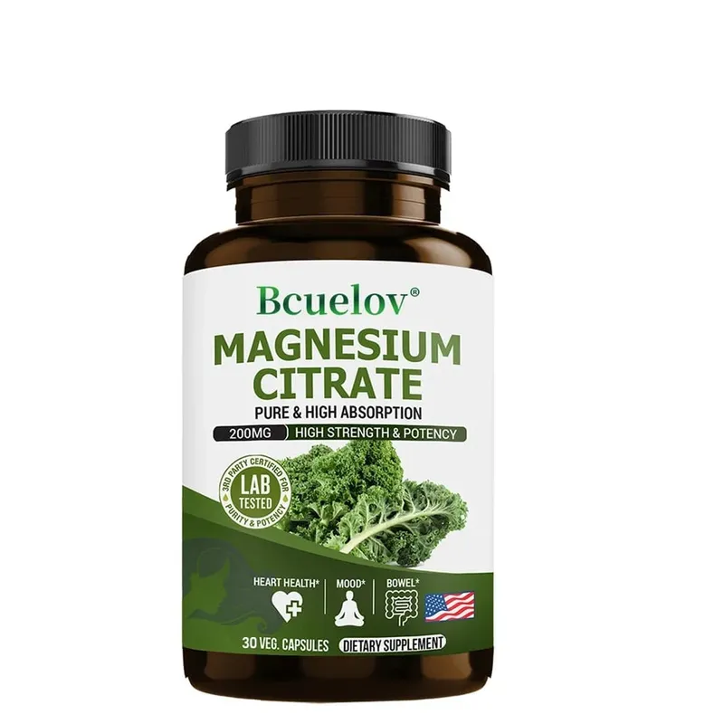 Magnesium Citrate Supplement - Highly Absorbed Relieves Constipation Relaxes Nerves Supports Heart Health Muscles and Bones