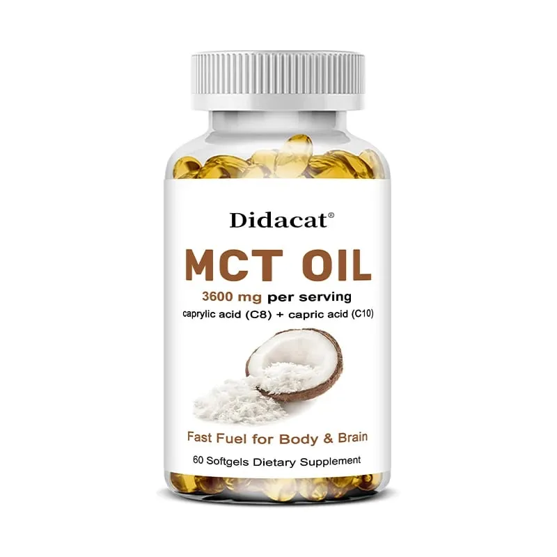 MCT Oil Capsules 30/60/120 Softgels 3600mg Per Serving C10 & C8 Brain Fuel Energy Weight Management Non-GMO Supplement — image 9