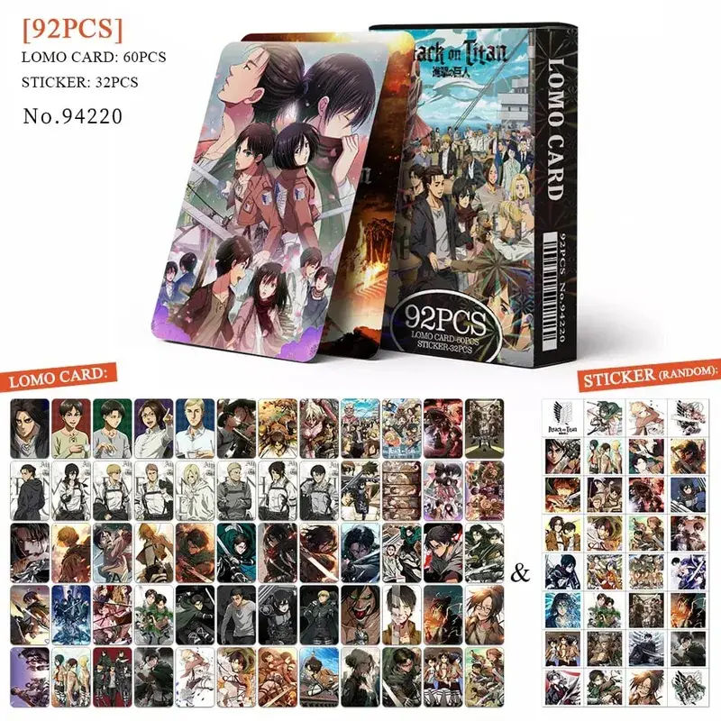 Anime atak tytanów‌ karta Lomo pocztówka zabawka Haikyuu aptekarz pamiętniki Honkai Star Rail karty kolekcjonerskie z naklejkami prezent