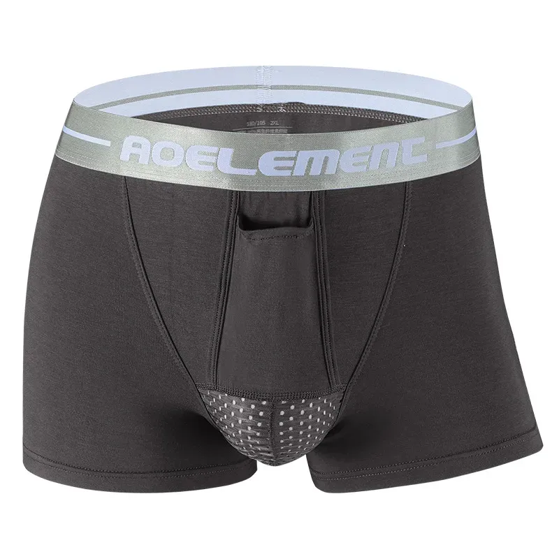 L-5XL tamanho grande masculino varicocele roupa interior suporte testículo escrotal bolsa dupla boxer cabo espermático separação de bala underpant