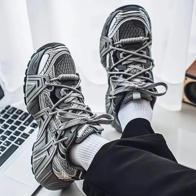 Sneakers for Men Chic Breathable Anti Slip Mesh Sneakers Men Light Comfort Outdoor Casual Thick-soled Sneakers Zapatillas Hombre