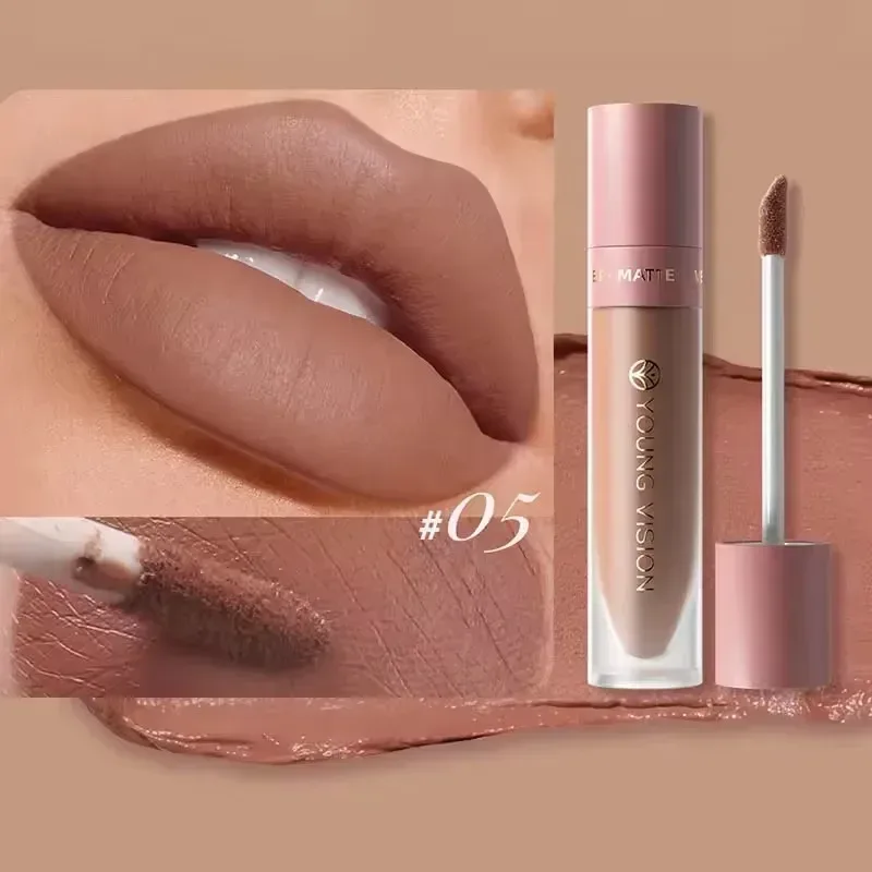 8-Color Lip Matte Smooth Easy-to-Apply Square Gloss Tube Velvet Waterproof Three-Dimensional Sexy Plumping Lipstick Makeup