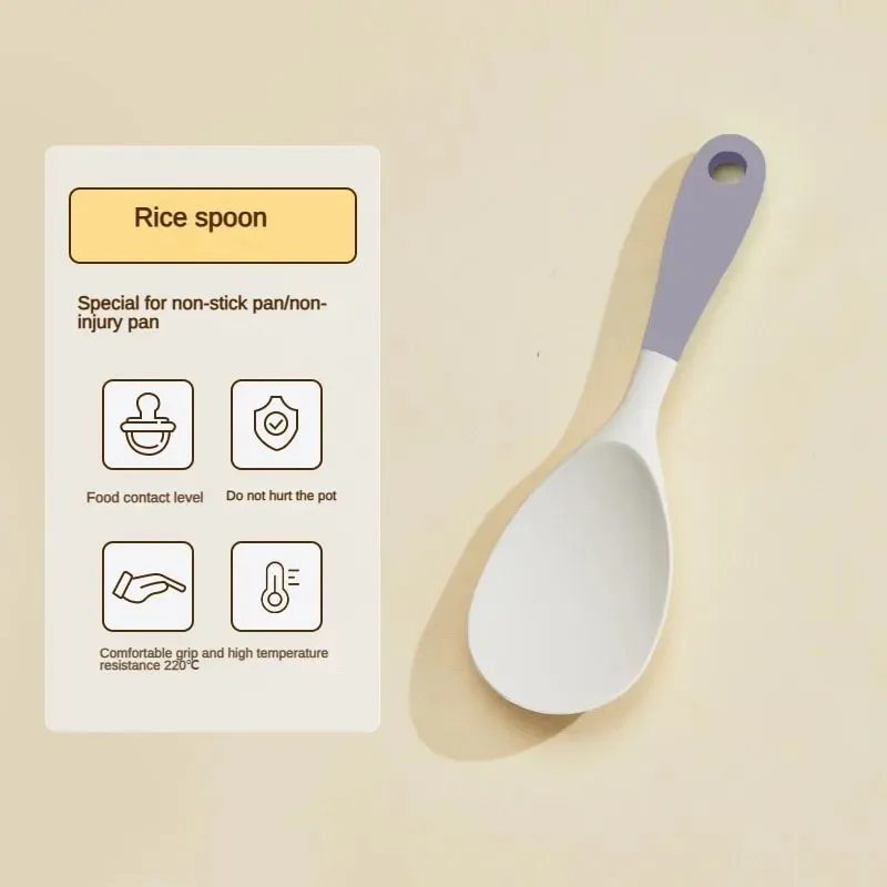 1/2/3/4set Grey white silicone spatula soup spoon set non-stick pan cooking tools kitchen cooking kit