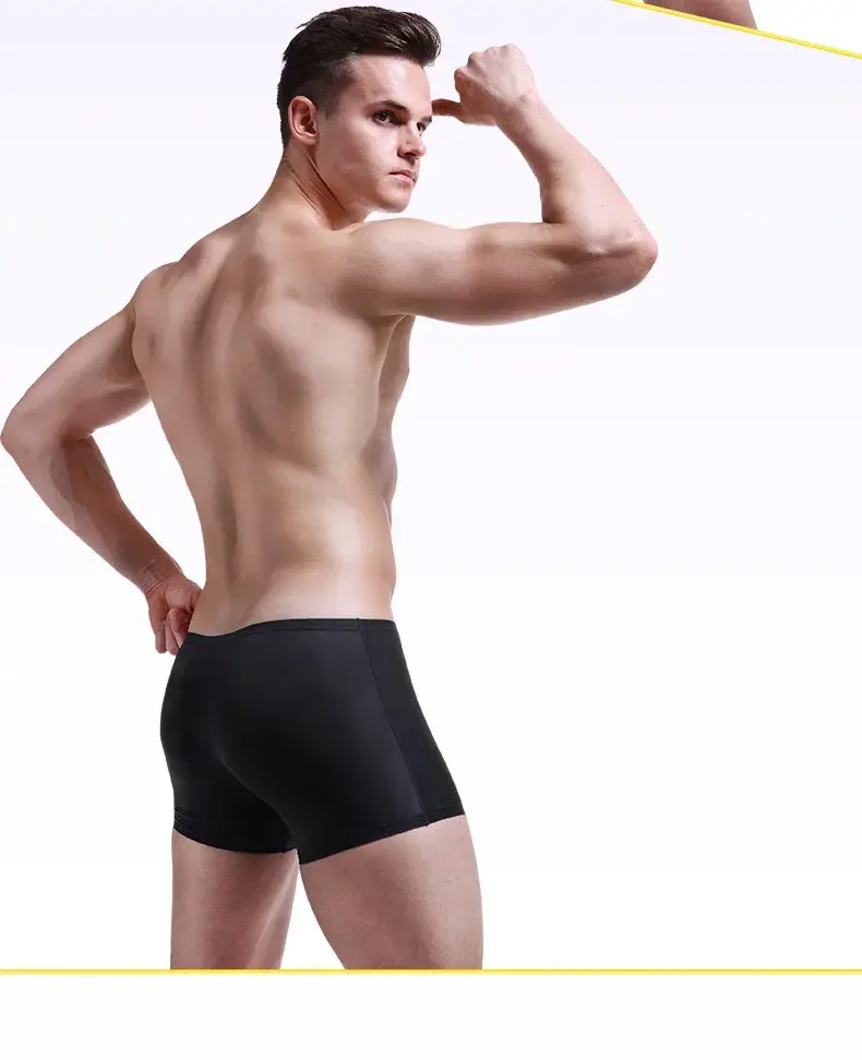 Ice silk underwear men's seamless ultra-thin transparent boxer shorts sexy one piece summer breathable youth tide four corners — image 21