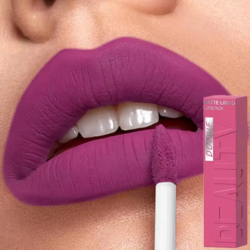 Lip Matte 8-Color Velvet Smooth Easy-to-Apply Square Gloss Tube Waterproof Three-Dimensional Sexy Plumping Lipstick Makeup
