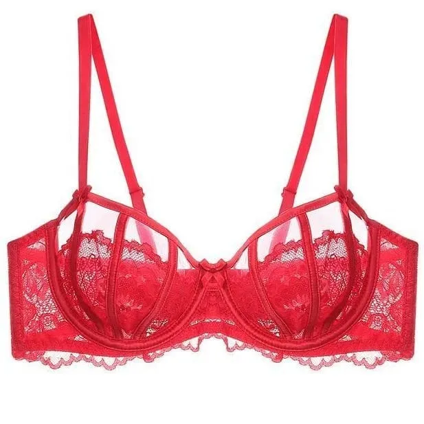 Beautiful Embroidered Floral Lingerie Set With Lined Comfortable Bra And Underwear Wired Bra And Panties For Outerwear Daily — image 10