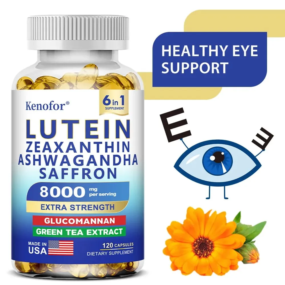 Lutein and Zeaxanthin Supplements 8000mg Per Serving | Essential Eye Vitamins & Vision Health Dietary Supplement NON-GMO — image 1