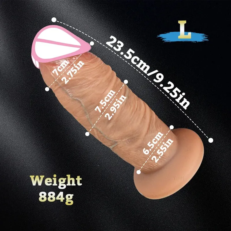 Dlouhý penis Velký péro Super realistická Silná dilda Silikonové Anální Dildo Vaginální expandér Sexuální hračka pro dospělé Žena Masturbace anální kolík — image 7
