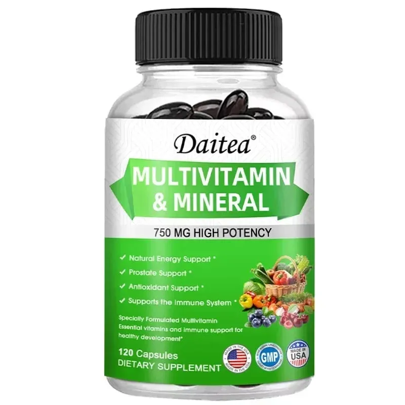 Multivitamin Capsules with Mineral Supplement To Provide Energy Prostate Skin and Eye Health Immune Support for Women and Men