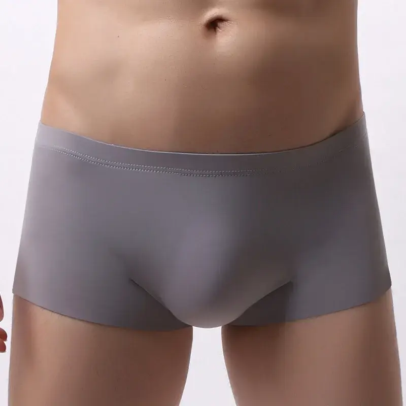Men's Ice Silk Seamless Underwear Briefs Sexy U Convex Ultra-Thin Breathable Man Underpants Boxers — image 9