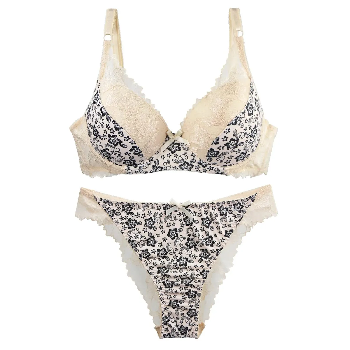 2024 New Thin Mode Cup Push Up Bras Set BCDE White burgundy Beige Black Green Blue Push Up Underwear For Women — image 4