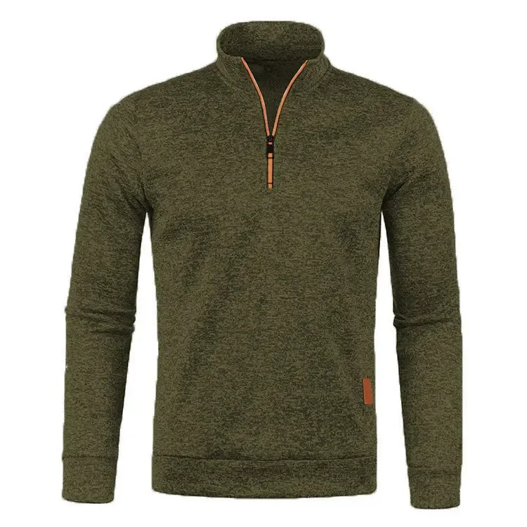 Men's Knitted Sweatshirts Casual Thicker Half Zip Pullovers For Male Hoody Man Solid Color Turtleneck Sweater Coats BSD-ZW118 — image 9