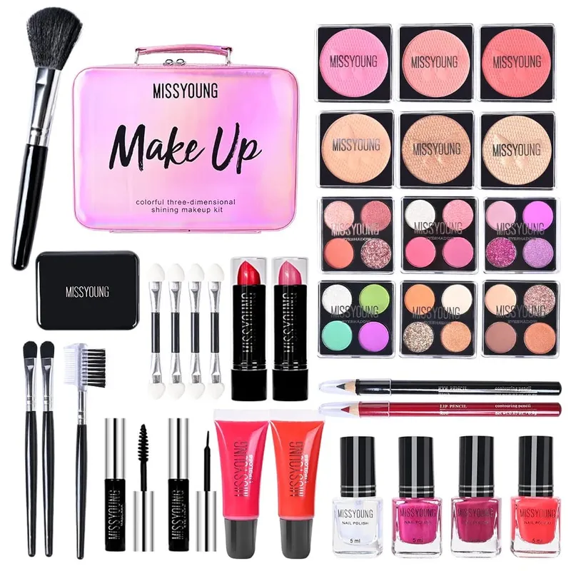 Popolare set di bellezza da 36 pezzi trucco eyeliner fard rossetto kit per il trucco quotidiano del viso set regalo di compleanno per le vacanze delle donne — image 7