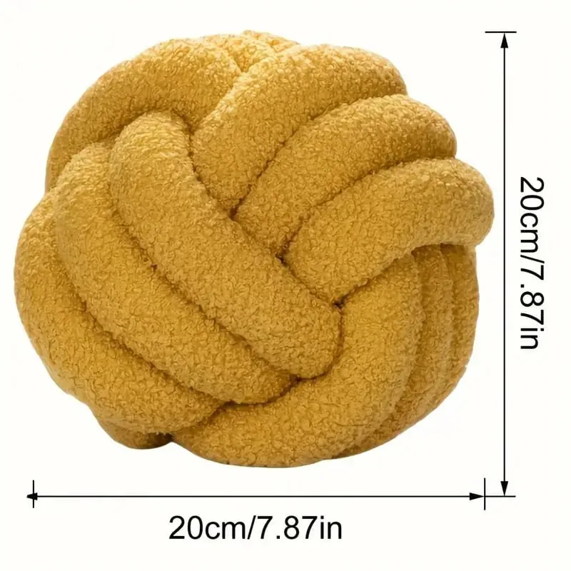 Home decoration Knotted Ball Pillow Indeformable Ecofriendly Knotted Ball Plush Pillow Hand-woven Knotted Ball Back Throw Pillow — image 7