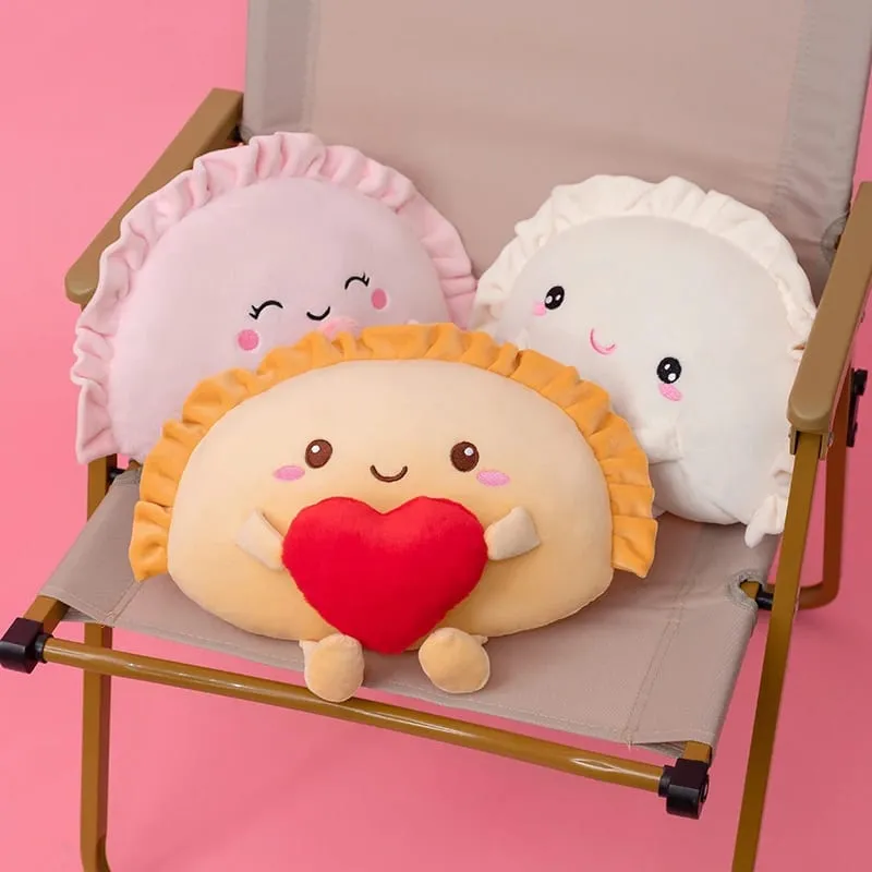 13/35cm Cute Dumpling Plush Pillow keychain Colorful Multi-Flavored Food Dumpling Soft Toy Kawaii Fried Dumpling with Red Heart — image 3