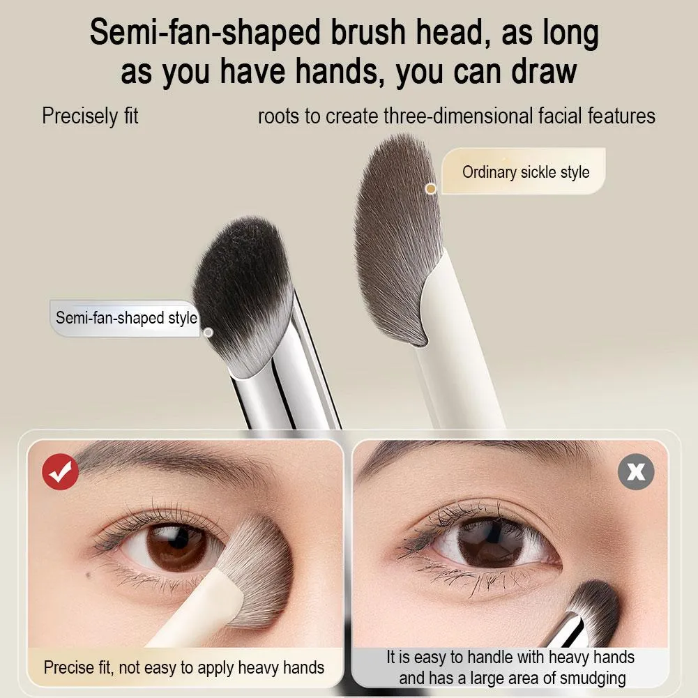1Pcs Nose Contour Brush Professional Nose Shadow Brush Half Sector Contour Makeup Brush Natural Eyeshadow Smudge Makeup Brushes — image 6