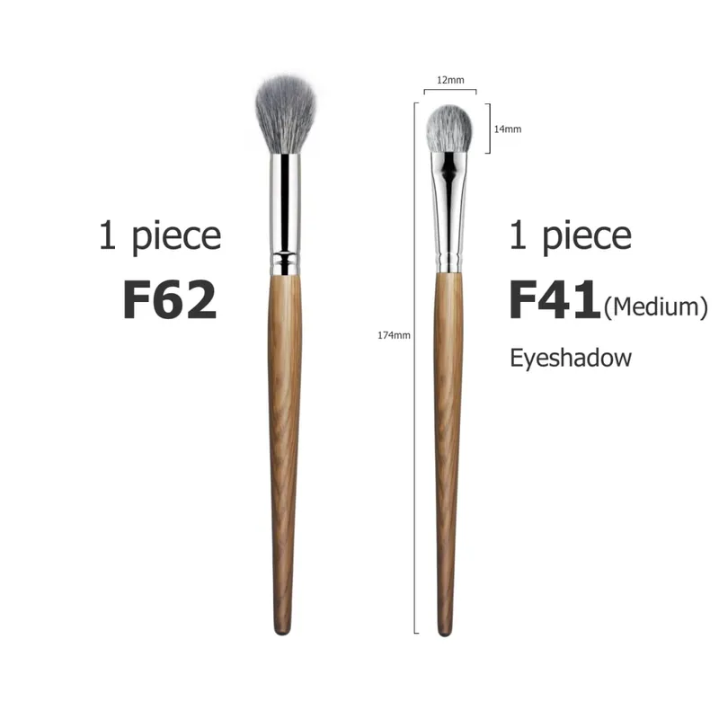 Small Contour Brush Bronzer Blush Soft Fluffy Natural Goat Hair Face Makeup Brushes Kit — image 12