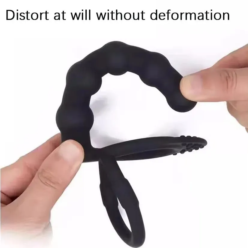 Double Penetration Dildo Dual Stimulation Vibrator for Couples Anal Beads G-Spot Massager Cock Ring Adult Sex Toys — image 5