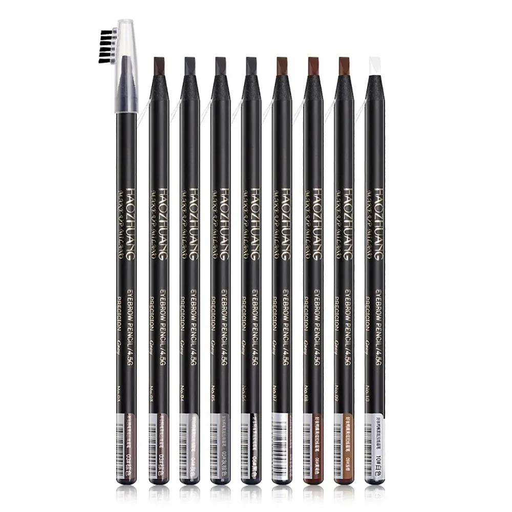 6/12PCS Eyebrow Pencil Hard Core Wholesale Makeup Pull Line Haozhuang Brand Permanent Peel off White Black Waterproof Natural — image 3
