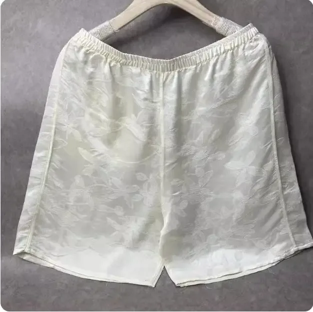 100% Mulberry Silk Men Boxer Underwear Couple Rubber Band Thin Short Home Pants Promotion Woman Can Wear — image 34