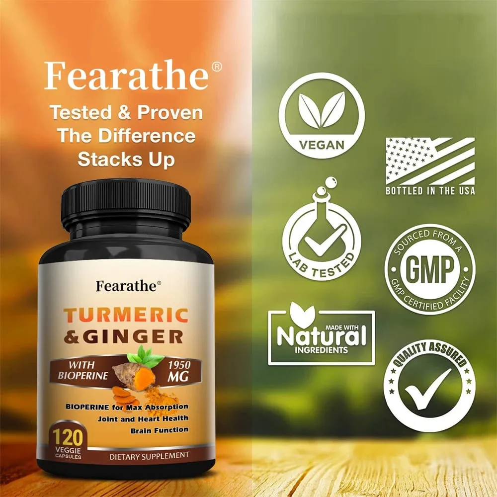Curcumine de curcuma biologique 1500 mg gélules avec gingembre et poivre noir soutiennent le bien-être digestif et immunitaire des muscles articulaires — image 3