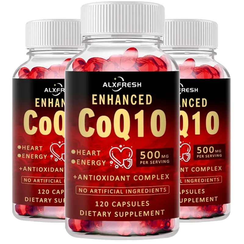 CoQ10 Capsules Support Energy Production Heart Brain Liver eye Health Fatigue and Stress Relief Energy and Immunity Enhancement