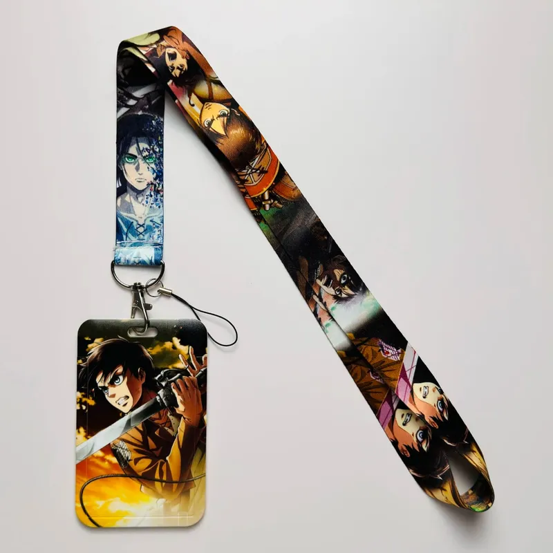 Anime Characters Card Holder Lanyards Keys Neck Strap Card Badge Keychain ID Credit Bus Card Cover Hang Rope Lariat Lanyard — image 3