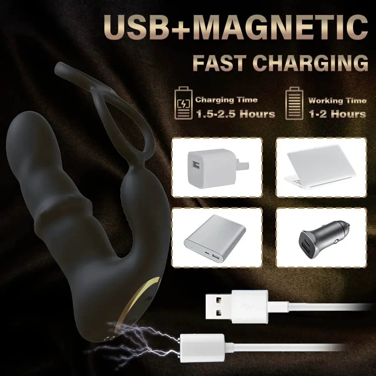 Thrusting Prostate Massager Male Vibrator Cock ring Vibrating Butt Plug Prostater Delay Ejaculation Gay Sex Toys for Men Adults — image 6
