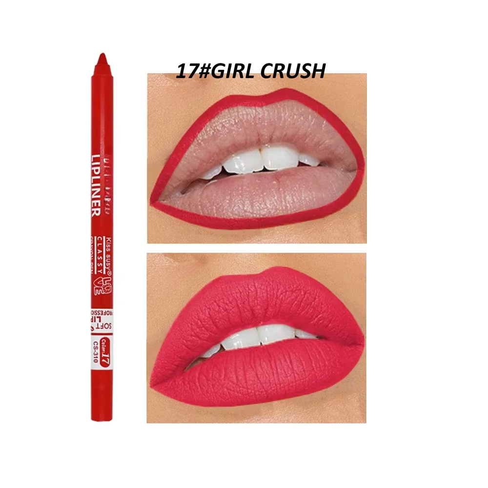 20 Color Matte Lipliner Pencil Waterproof Natural Red Brown Pro Lip Liner Makeup Lips Contour High pigment Lipstick Cosemetic