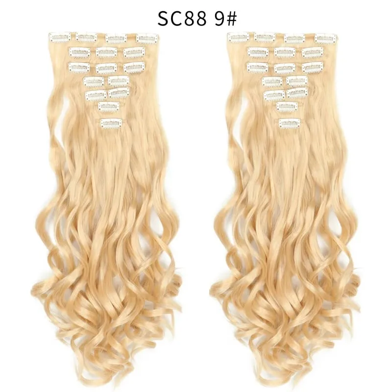7pcs/Set Long Straight Hair Extension 16 Clips High Tempreture 22inch Synthetic Hairpiece Clip in Red Hair Extensions for Women — image 34