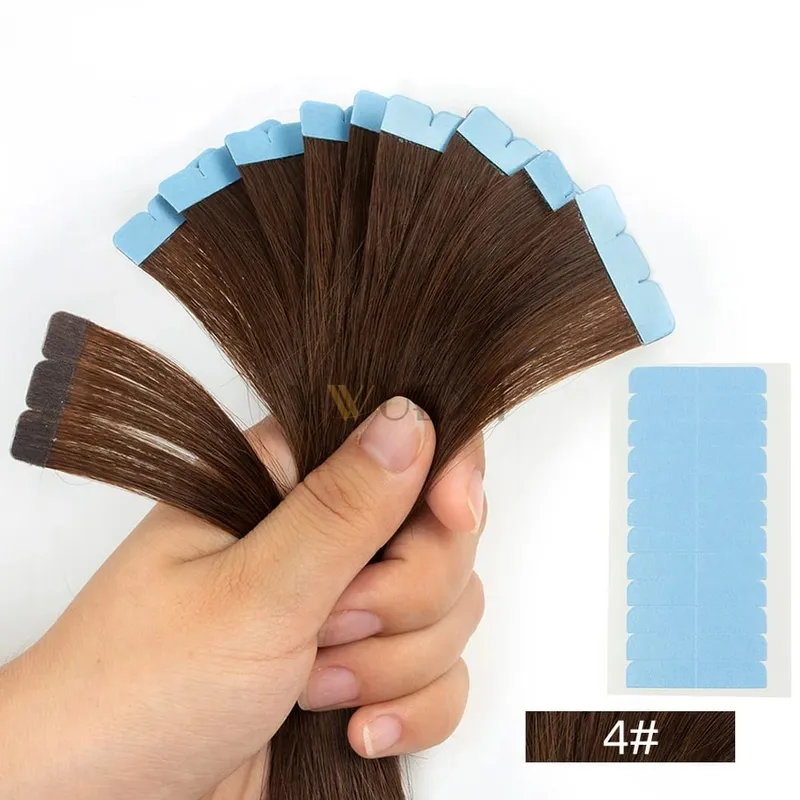 Invisible Mini Tape In Human Hair Extensions Seamless Adhesive Natural Straight Hair 12-24 Inches Machine Remy Hair 10pcs/pack — image 11